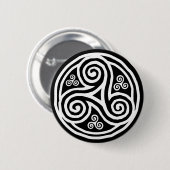 Witte kelk op zwarte toneelplaat ronde button 5,7 cm (Voorkant /achterkant)