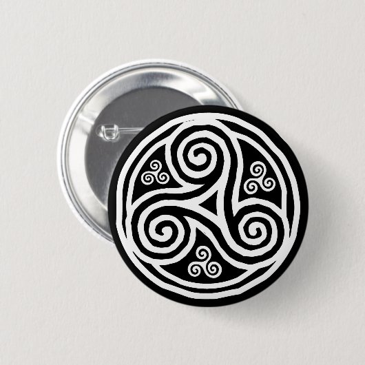 Witte kelk op zwarte toneelplaat ronde button 5,7 cm (Voorkant /achterkant)