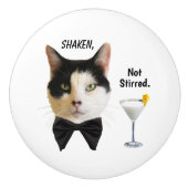 Witte keramische knop "Schudden, niet opgerold" (Voorkant)