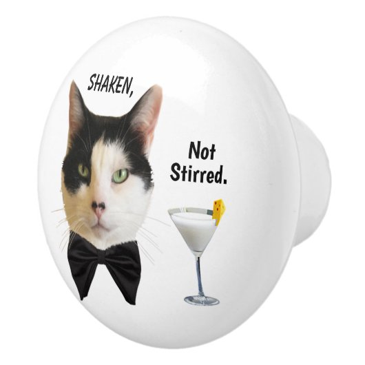 Witte keramische knop "Schudden, niet opgerold" (Rechts)