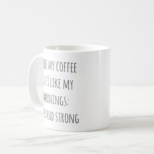 Witte Keramische Koffie Mok 11 oz (Voorkant links)