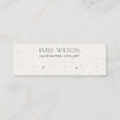 WITTE KERAMISCHE TEXTURE STUD EARRING DISPLAY LOGO MINI VISITEKAARTJE (Voorkant)