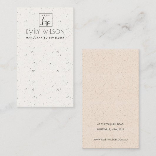 WITTE KERAMISCHE TEXTUUR DRIE BEELDSCHERM LOGO VISITEKAARTJE (Voorkant / Achterkant)