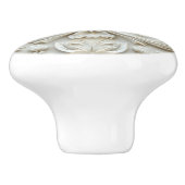 Witte keramische vintage knop (Zijkant)