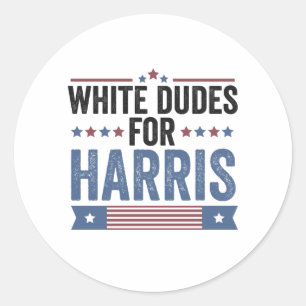Witte Kerels Ter Steun Aan Harris Steun President Ronde Sticker