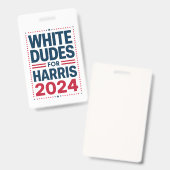 Witte Kerels Voor Harris-2024 Badge (Voor- en achterkant)