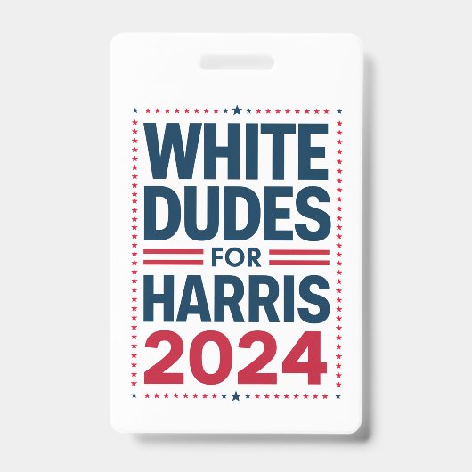 Witte Kerels Voor Harris-2024 Badge (Voorzijde)