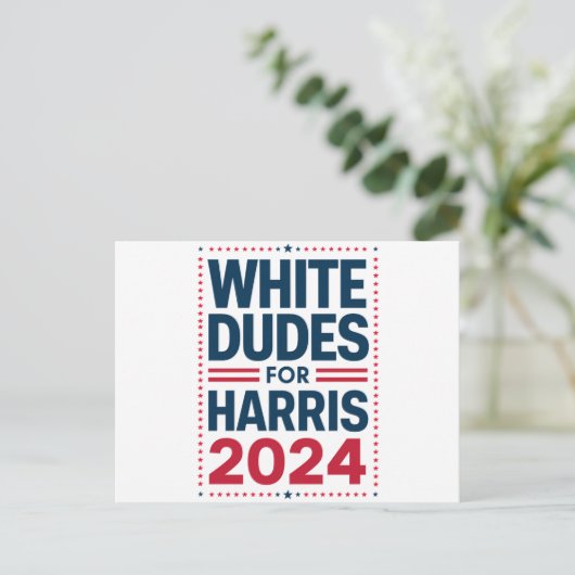 Witte Kerels Voor Harris-2024 Briefkaart (Staand voorkant)