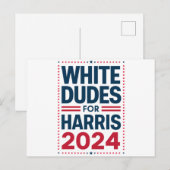 Witte Kerels Voor Harris-2024 Briefkaart (Voorkant / Achterkant)