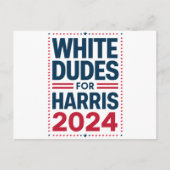 Witte Kerels Voor Harris-2024 Briefkaart (Voorkant)