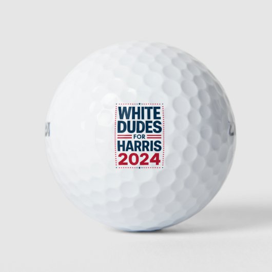 Witte Kerels Voor Harris-2024 Golfballen (Voorkant)