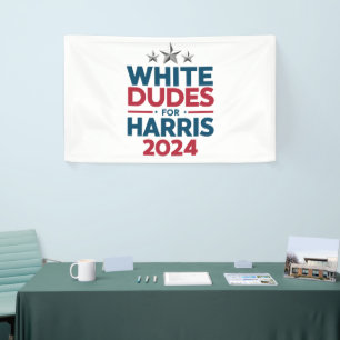 Witte Kerels Voor Harris-2024 Verkiezing Spandoek