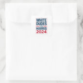 Witte Kerels Voor Harris-2024 Vierkante Sticker (Tas)