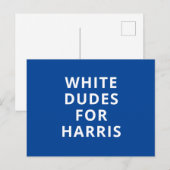 Witte kerels voor Harris grappige minimalistische  Briefkaart (Voorkant / Achterkant)