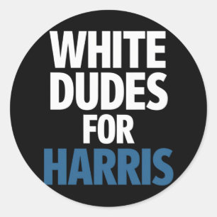 Witte Kerels Voor Harris Kamala Harris 2024 Verkie Ronde Sticker