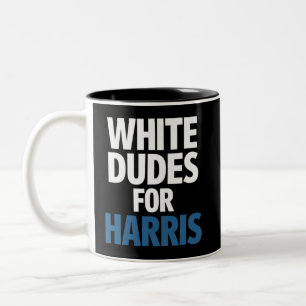 Witte Kerels Voor Harris Kamala Harris 2024 Verkie Tweekleurige Koffiemok