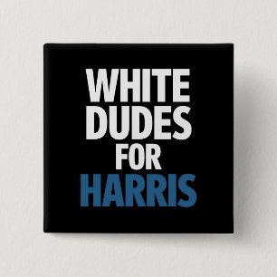 Witte Kerels Voor Harris Kamala Harris 2024 Verkie Vierkante Button 5,1 Cm