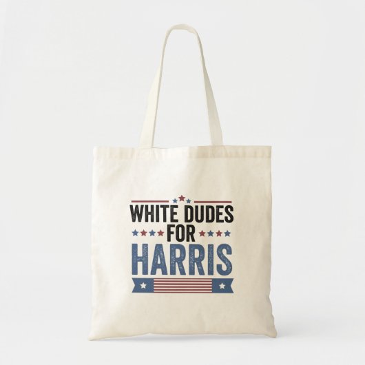 Witte Kerels Voor Harris Steun President Kamala Tote Bag (Voorkant)