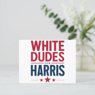 Witte Kerels Voor Harris Verkiezing Kamala Harris  Briefkaart