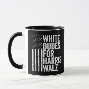 Witte Kerels Voor Harris Walz Amerikaanse Vlag Ver Mok