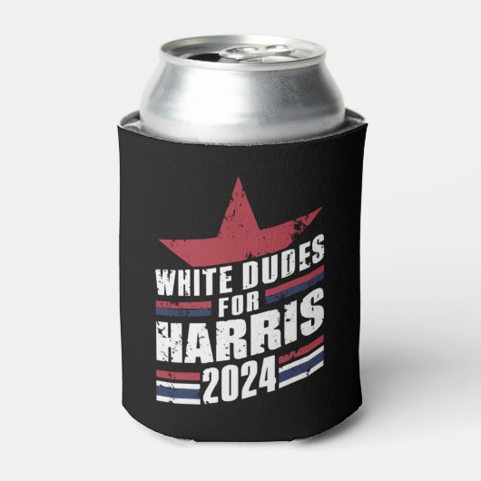 Witte Kerels Voor Kamala Harris 2024 Blikjeskoeler (Blikje Voorkant)