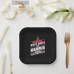 Witte kerels voor Kamala Harris 2024 Papieren Bordje