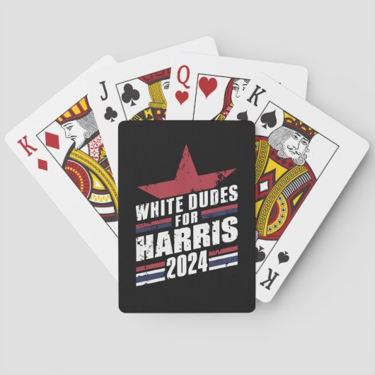 Witte kerels voor Kamala Harris 2024 Pokerkaarten (Achterkant)