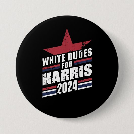 Witte kerels voor Kamala Harris 2024 Ronde Button 7,6 Cm (Voorkant)
