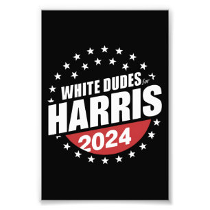 Witte Kerels Voor Kamala Harris 2024 Verkiezing Foto Afdruk