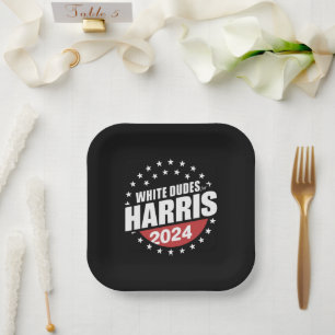 Witte Kerels Voor Kamala Harris 2024 Verkiezing Papieren Bordje