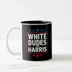 Witte kerels voor Kamala Harris voor president 202 Tweekleurige Koffiemok