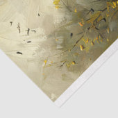 Witte Kerk Gele Wildbloemen Rustieke Decoupage Tissuepapier (Detail)