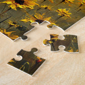 Witte Kerk Gele Wilde Bloemen Rustiek Legpuzzel (Zijkant)