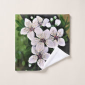 Witte kerrievloeren in acryl bad handdoek (Wasdoekje)