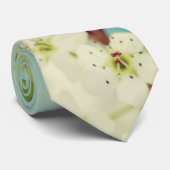 Witte kers bloesem bloem Mannen Stropdas (Opgerold)