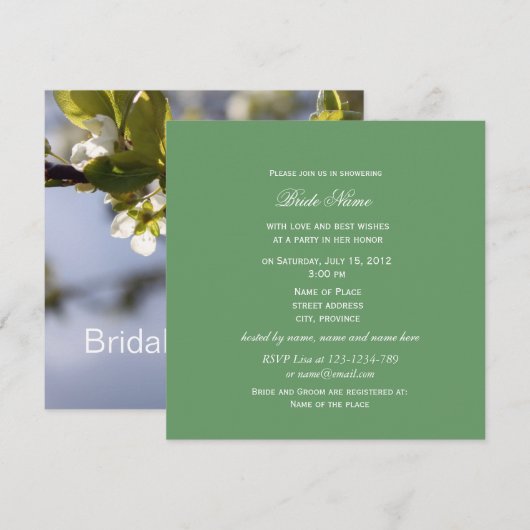 Witte kersen bloeiende tak vrijgezellenfeest kaart (Voorkant / Achterkant)