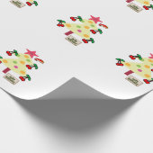 Witte kersen kerstbomen inpakpapier (Hoek)