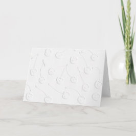 Witte kersen op wit papier - eenvoudige kaart