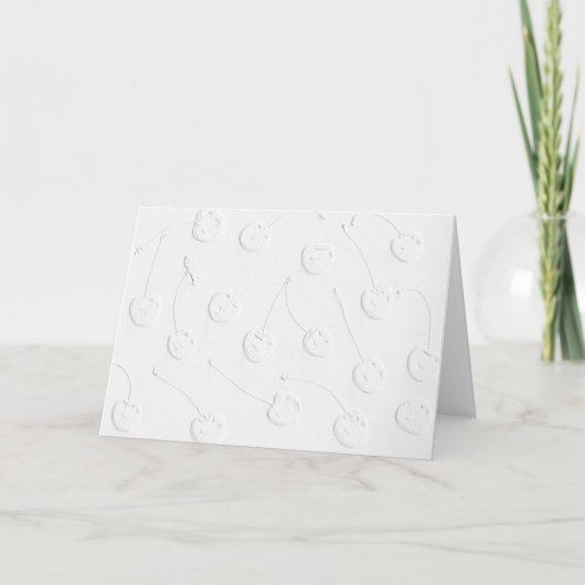 Witte kersen op wit papier - eenvoudige kaart (Voorkant)