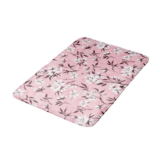 Witte kersenbloesem badmat (Gekanteld)
