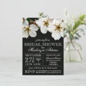 Witte Kersenbloesem Bloemen Bruids Trouwdouche Kaart (Staand voorkant)