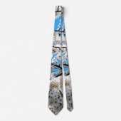 Witte Kersenbloesem Bloemen Necktie Stropdas (Voorkant)
