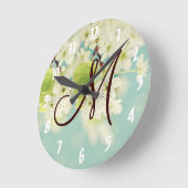 Witte Kersenbloesem Bloesem Bloemboom Muurklok Ronde Klok (Hoek)