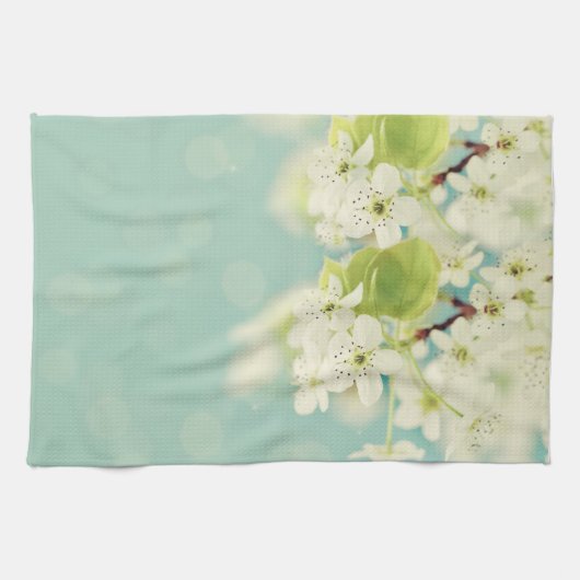 Witte Kersenbloesem Bloesem Keuken Schotel Handdoe Theedoek (Horizontaal)