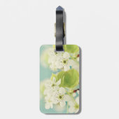 Witte Kersenbloesem Bloesem Monogram Bagagelabel (Achterkant verticaal)