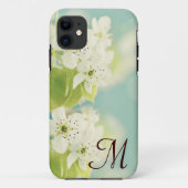 Witte Kersenbloesem Bloesem Monogram IPHONE 5 Hoes (Achterkant)