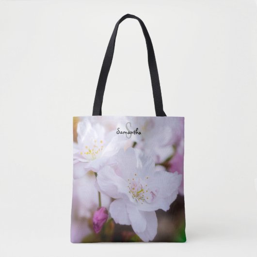 Witte kersenbloesem boodschappentas tote bag (Voorkant)