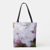 Witte kersenbloesem boodschappentas tote bag (Achterkant)