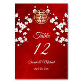 Witte Kersenbloesem Chinese bruiloft Kaart (Achterkant)