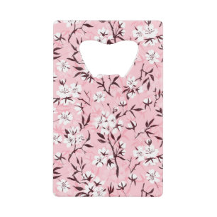 Witte kersenbloesem creditkaart flessenopener